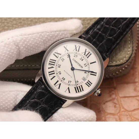 Cartier-Ronde Solo Date 42mm SS/LE White Dial A8F MY9015