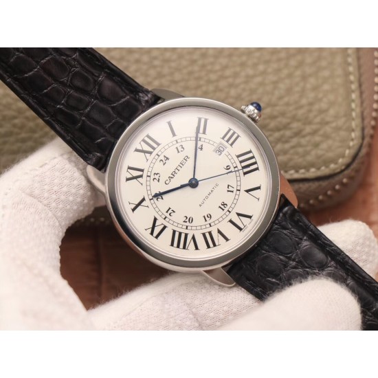 Cartier-Ronde Solo Date 42mm SS/LE White Dial A8F MY9015