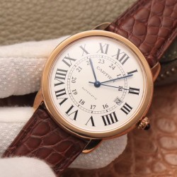 Cartier-Ronde Solo Date 42mm RG/LE White Dial A8F MY9015