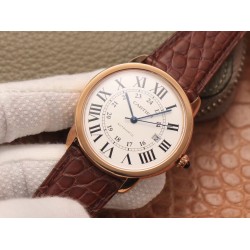 Cartier-Ronde Solo Date 42mm RG/LE White Dial A8F MY9015