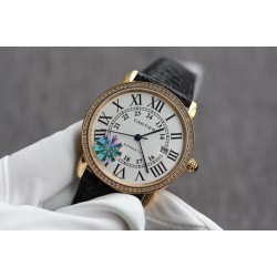 Cartier-Ronde Solo Date 42mm Dia YG/LE White Dial TWF MY9015