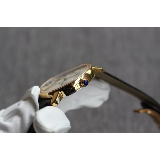 Cartier-Ronde Solo Date 42mm Dia YG/LE White Dial TWF MY9015