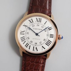 Cartier-Ronde Solo Date 42mm RG/LE White Dial TWF MY9015
