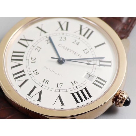 Cartier-Ronde Solo Date 42mm RG/LE White Dial TWF MY9015
