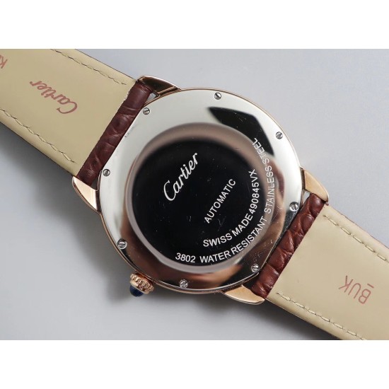 Cartier-Ronde Solo Date 42mm RG/LE White Dial TWF MY9015