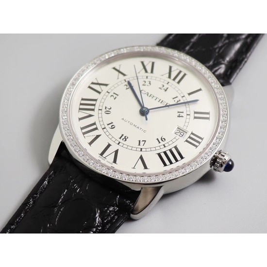 Cartier-Ronde Solo Date 42mm Diam SS/LE White Dial TWF MY9015