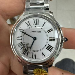 Cartier-Ronde Must 36mm SS/SS White Dial AF Quartz