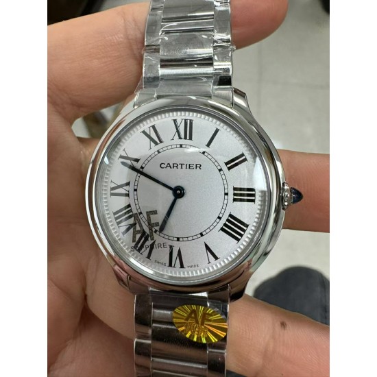 Cartier-Ronde Must 36mm SS/SS White Dial AF Quartz