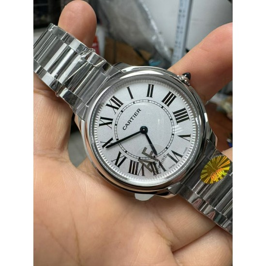 Cartier-Ronde Must 36mm SS/SS White Dial AF Quartz