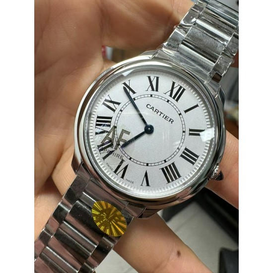 Cartier-Ronde Must 36mm SS/SS White Dial AF Quartz