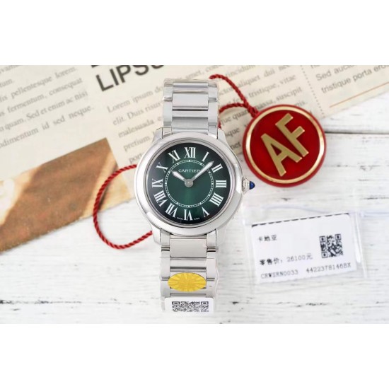 Cartier-Ronde Must 29mm SS/SS Green Dial AF Quartz
