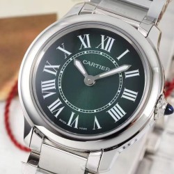 Cartier-Ronde Must 29mm SS/SS Green Dial AF Quartz