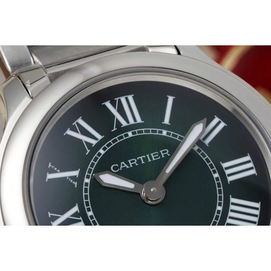 Cartier-Ronde Must 29mm SS/SS Green Dial AF Quartz