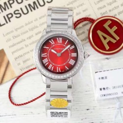 Cartier-Ronde Must 29mm Diam SS/SS Red Dial AF Quartz