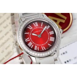 Cartier-Ronde Must 29mm Diam SS/SS Red Dial AF Quartz