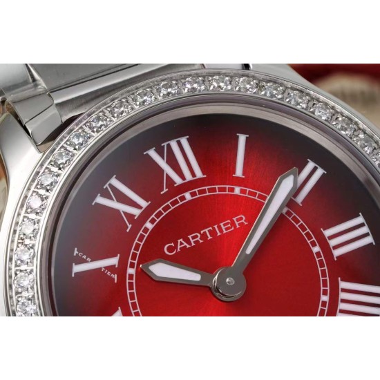 Cartier-Ronde Must 29mm Diam SS/SS Red Dial AF Quartz