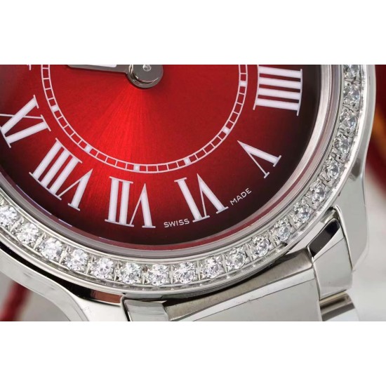 Cartier-Ronde Must 29mm Diam SS/SS Red Dial AF Quartz