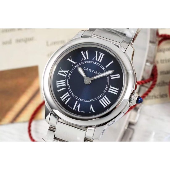 Cartier-Ronde Must 29mm SS/SS Blue Dial AF Quartz