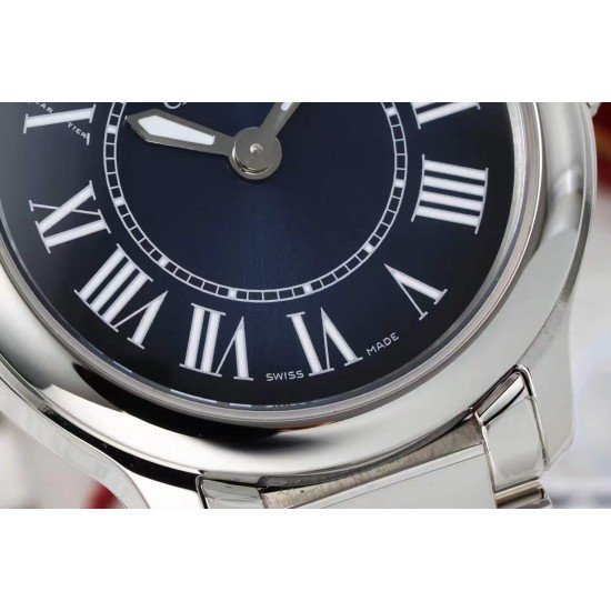 Cartier-Ronde Must 29mm SS/SS Blue Dial AF Quartz