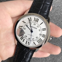 Cartier-Ronde Solo Date 42mm Togo SS/LE White Dial AF MY9015