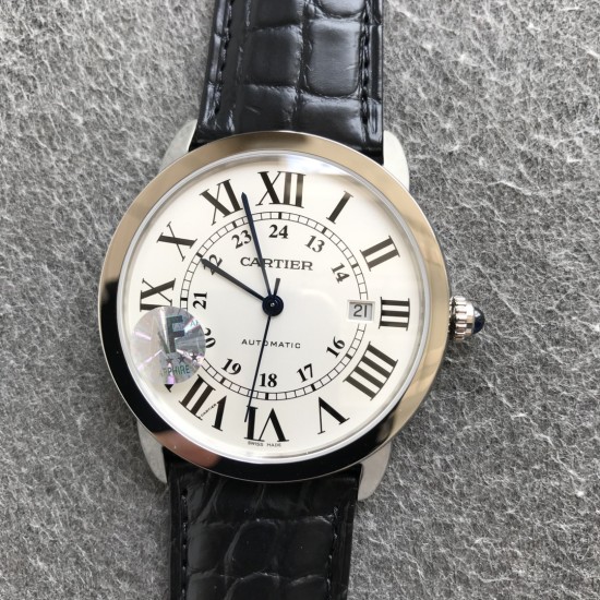 Cartier-Ronde Solo Date 42mm Togo SS/LE White Dial AF MY9015