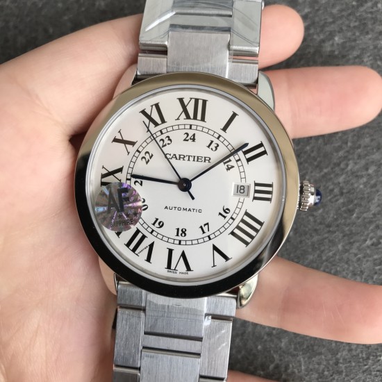 Cartier-Ronde Solo Date 42mm SS/SS White Dial AF MY9015
