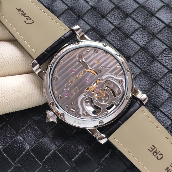 Rotonde De Cartier Tourb HPI00593 SS/LE White/Diam BBR Asia Tourb