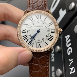 Cartier-Ronde Solo Date 42mm Dia RG/LE White Dial TWF MY9015