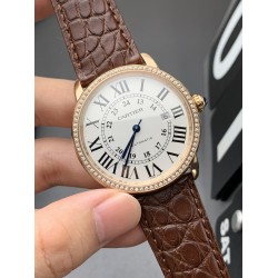 Cartier-Ronde Solo Date 42mm Dia RG/LE White Dial TWF MY9015