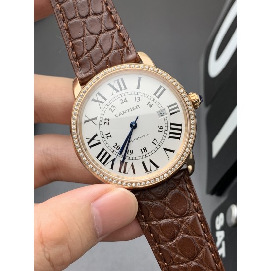 Cartier-Ronde Solo Date 42mm Dia RG/LE White Dial TWF MY9015