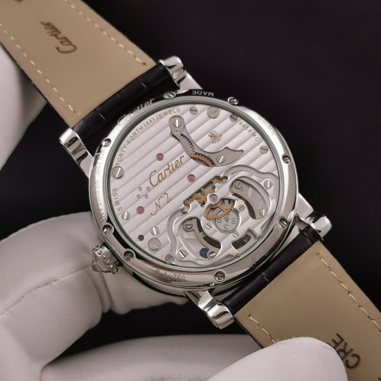 Rotonde De Cartier Tourb HPI00593 SS/LE White/Diam BBR Asia Tourb