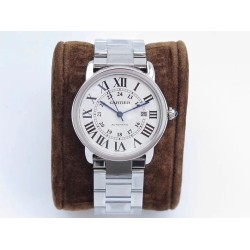 Cartier-Ronde Solo Date 42mm SS/SS White ZF Miyota 9015