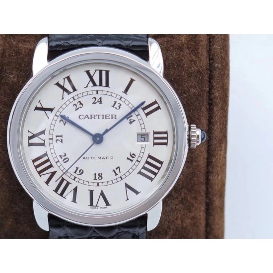 Cartier-Ronde Solo Date 42mm SS/LE White ZF Miyota 9015