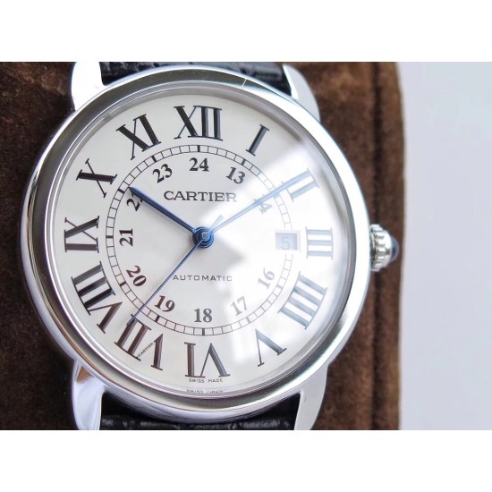 Cartier-Ronde Solo Date 42mm SS/LE White ZF Miyota 9015
