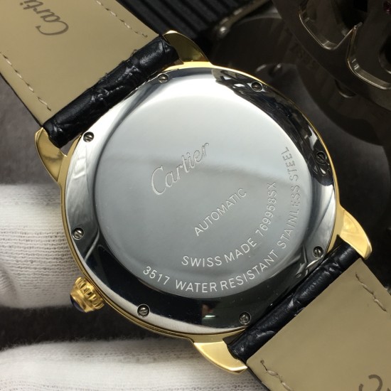 Cartier-Ronde Solo Date 42mm Dia YG/LE White Dial GBF MY9015