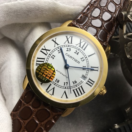 Cartier-Ronde Solo Date 42mm YG/LE White Dial GBF MY9015