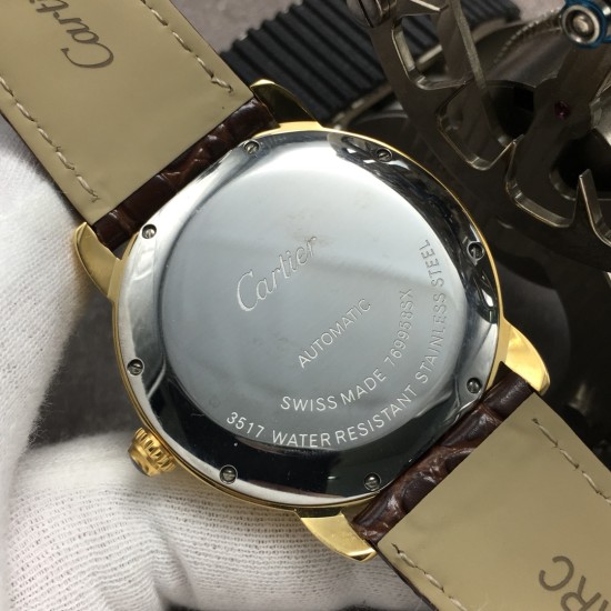 Cartier-Ronde Solo Date 42mm YG/LE White Dial GBF MY9015