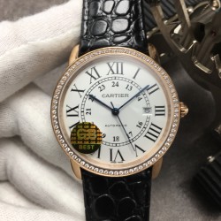Cartier-Ronde Solo Date 42mm Dia RG/LE White Dial GBF MY9015
