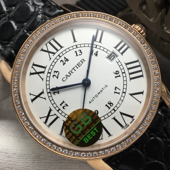 Cartier-Ronde Solo Date 42mm Dia RG/LE White Dial GBF MY9015