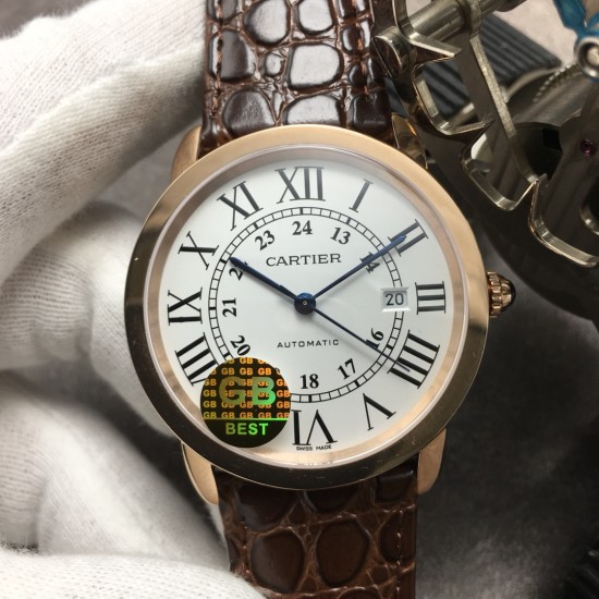 Cartier-Ronde Solo Date 42mm RG/LE White Dial GBF MY9015