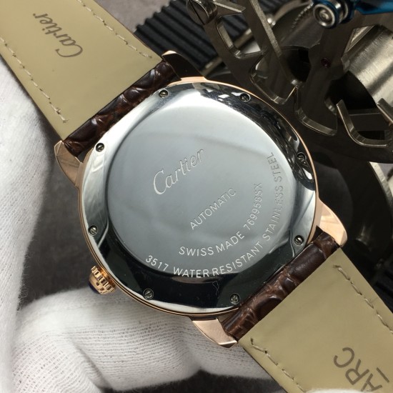 Cartier-Ronde Solo Date 42mm RG/LE White Dial GBF MY9015