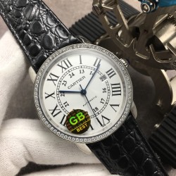 Cartier-Ronde Solo Date 42mm Dia SS/LE White Dial GBF MY9015