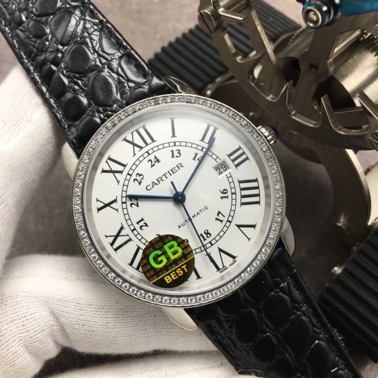 Cartier-Ronde Solo Date 42mm Dia SS/LE White Dial GBF MY9015