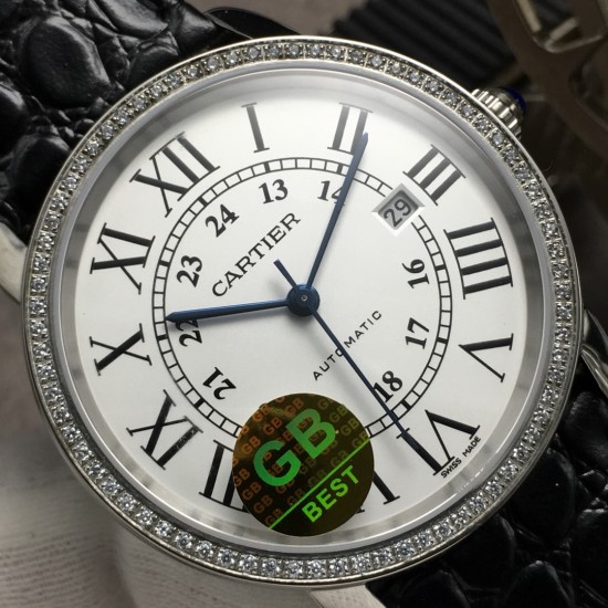 Cartier-Ronde Solo Date 42mm Dia SS/LE White Dial GBF MY9015