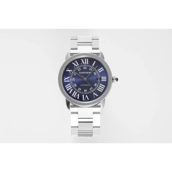 Cartier-Ronde Solo Date 42mm SS/SS Blue Dial AF MY9015