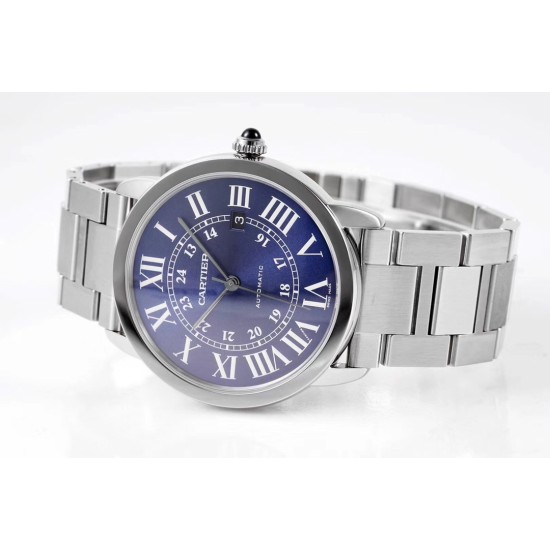 Cartier-Ronde Solo Date 42mm SS/SS Blue Dial AF MY9015