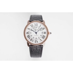 Cartier-Ronde Solo Date 42mm Dia RG/LE White Dial AF MY9015