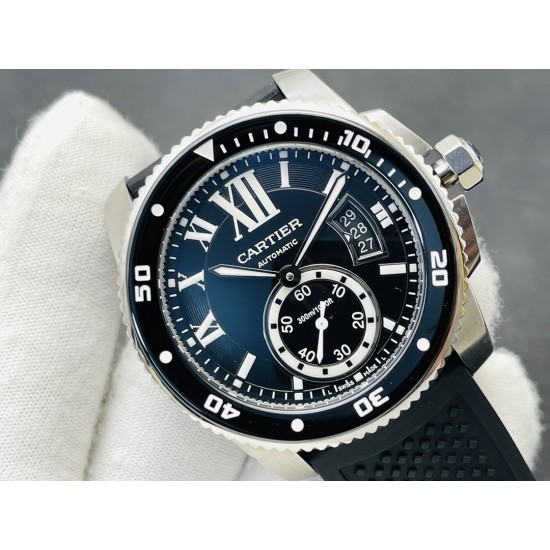 Cartier-Calibre de Cartier 42mm SS/RU Black V9F 1:1 Asia 23J Mod