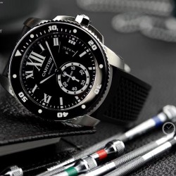 Cartier-Calibre de Cartier 42mm SS/RU Black F5F 1:1 Cal.1904-PS