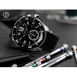 Cartier-Calibre de Cartier 42mm SS/RU Black F5F 1:1 Cal.1904-PS